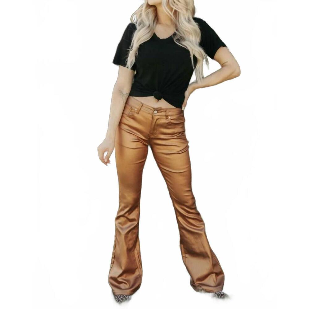 NEW STERLING KREEK kreek metallic bells long pants in copperhead